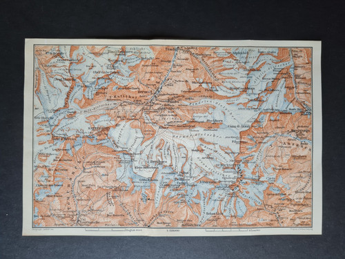 Antica mappa 1889 zermatt - antica,